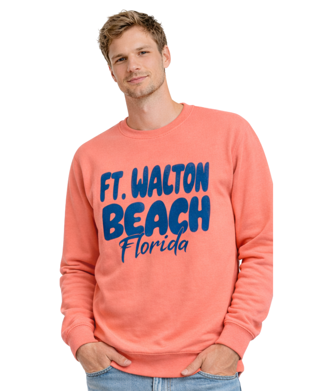 Ft. Walton Beach, Fl City Name Crewneck Style AI067C crewneck alvinsisland.com Neon Punch S