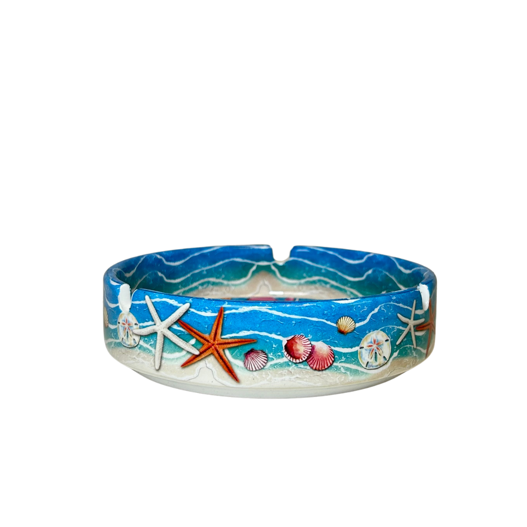 Marco island Sandals Ashtrays 5" Diameter Ceramic Round