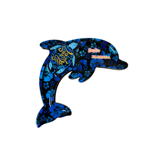 Destin Dolphin Poly/Wood Magnet souvenirs alvinsisland.com