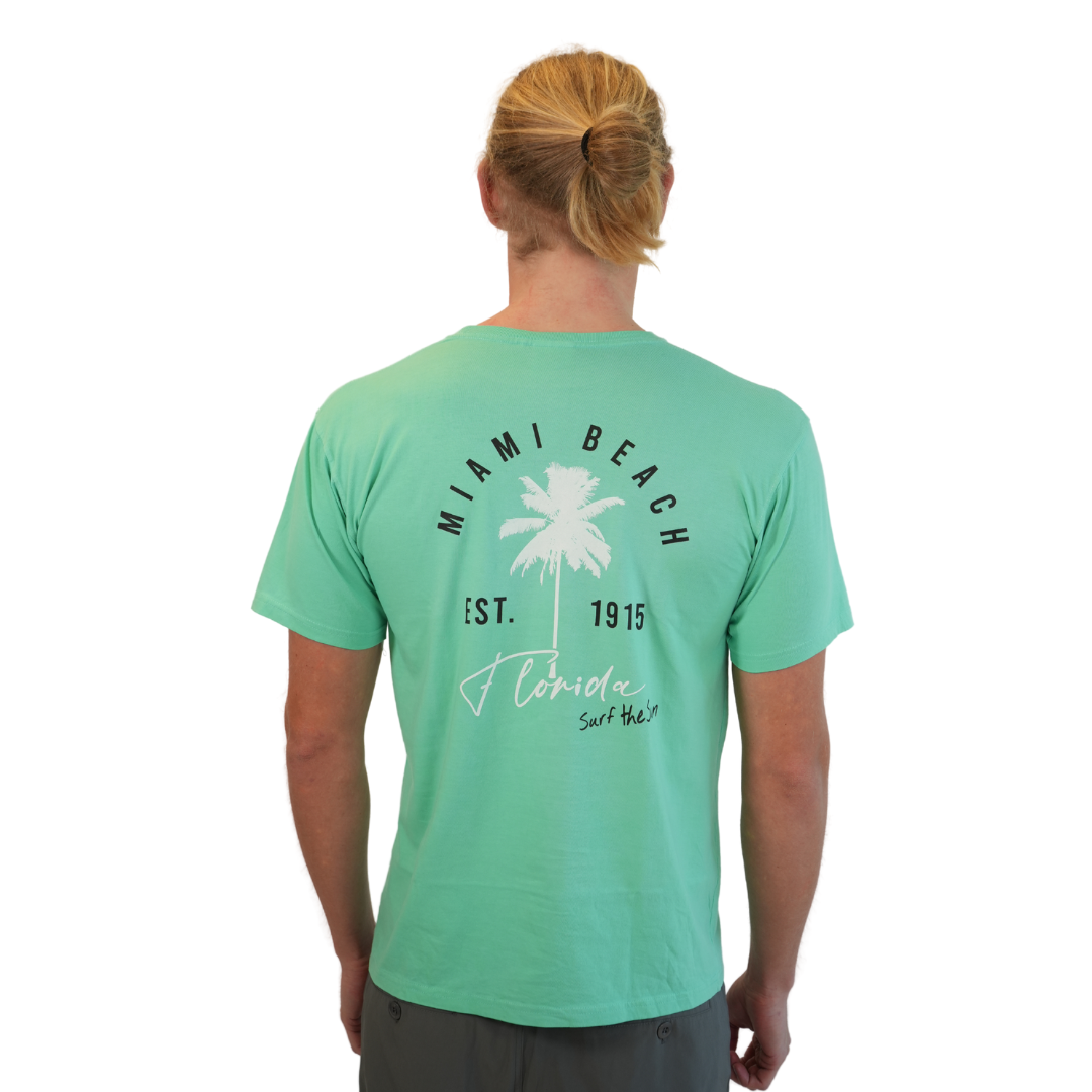 Miami Surf The Sun Combed/Cotton Unisex Kelly Green T-Shirt Style Gd001 T-SHIRT alvinsisland.com