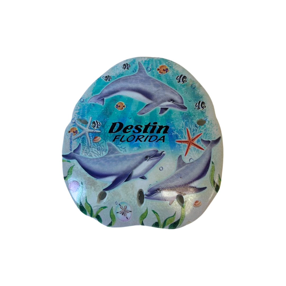 Destin Shell and Dolphins Magnetic Ceramic souvenirs alvinsisland.com