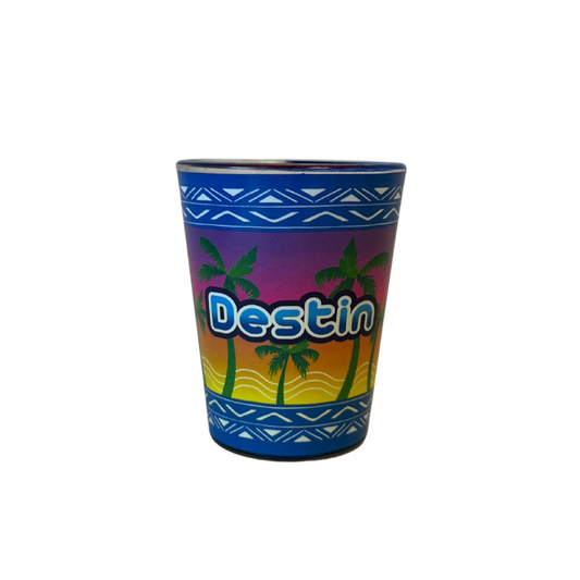 Destin Palm Tree Design Shots Glass souvenirs alvinsisland.com