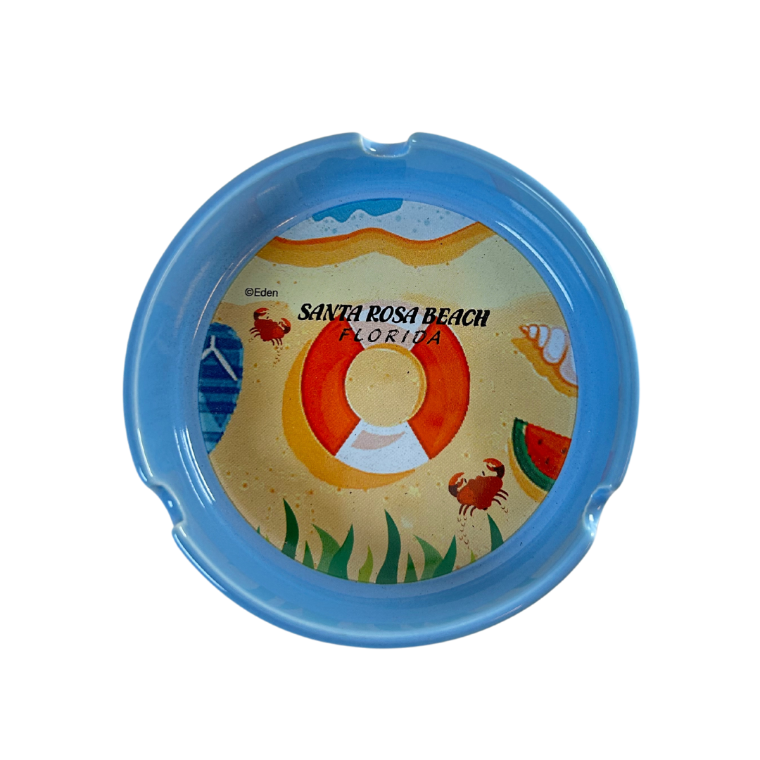 Santa Rosa Beach,Fl Float Ashtrays 5" Diameter Ceramic Round