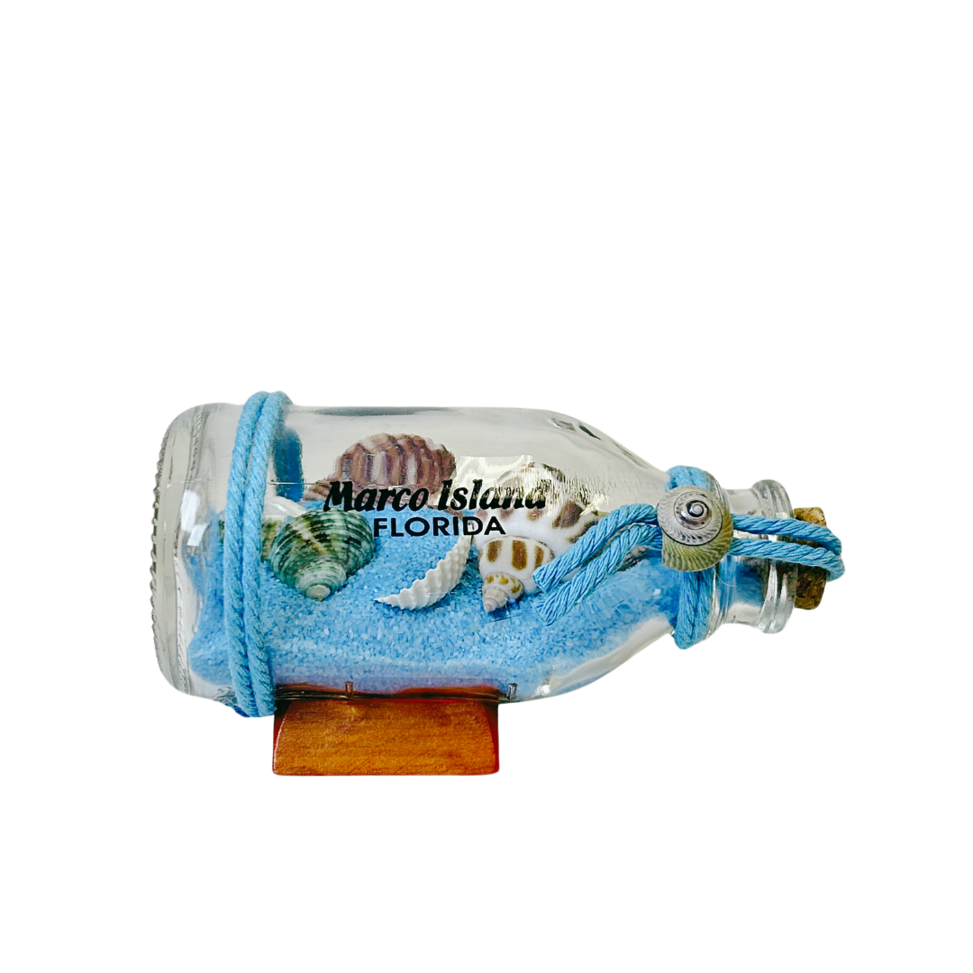 Marco Island Figurine Shells Blue Bottle Souvenir souvenirs alvinsisland.com