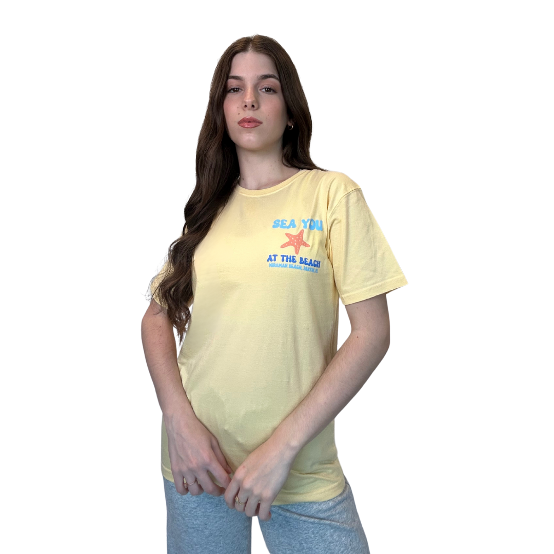 Miramar, Fl Combed Cotton Women T-Shirt with Sea You at the beach Design Style CC1000