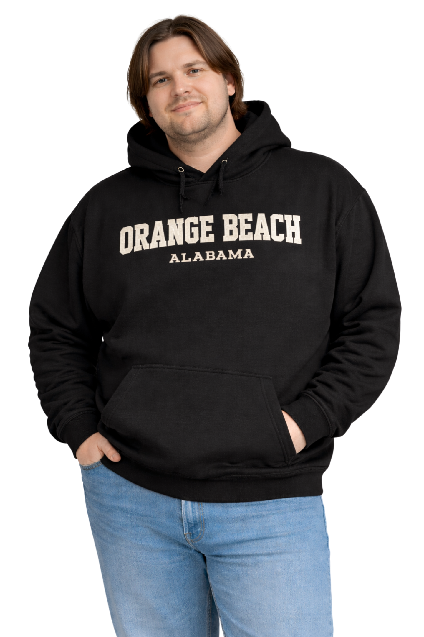 Orange Beach, Hoodie Embroidered City Name Appliqué