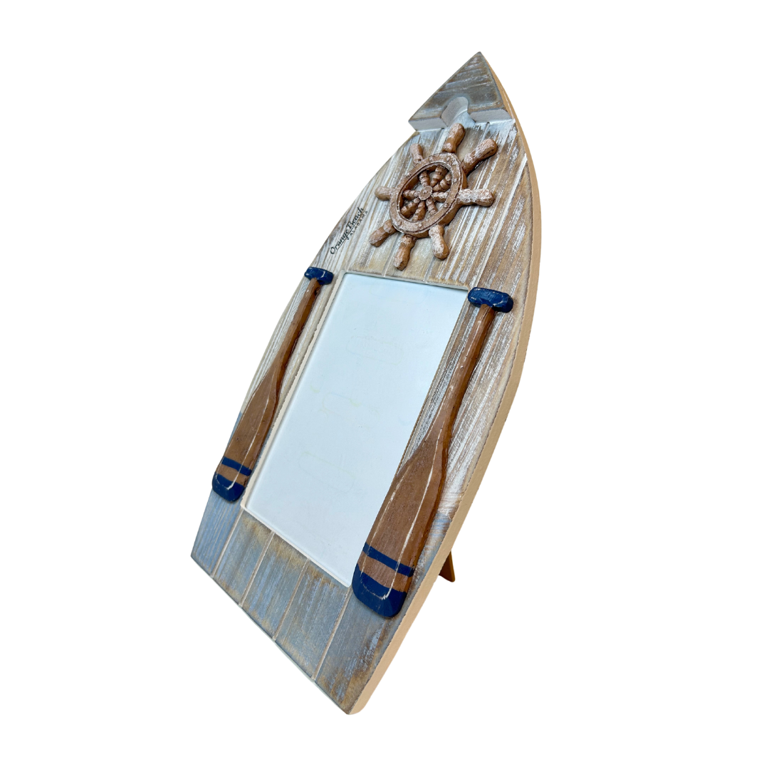 Orange Beach, Al Photo Frame Wood Boat Shape 4*6 souvenirs alvinsisland.com