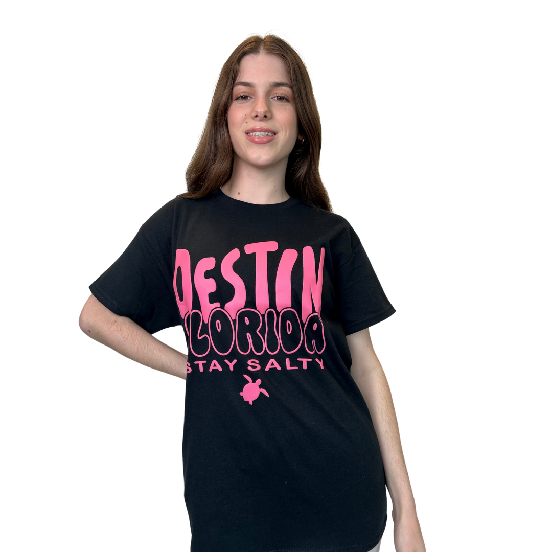 Destin Fl, Stay Salty Pink Design T-Shirt