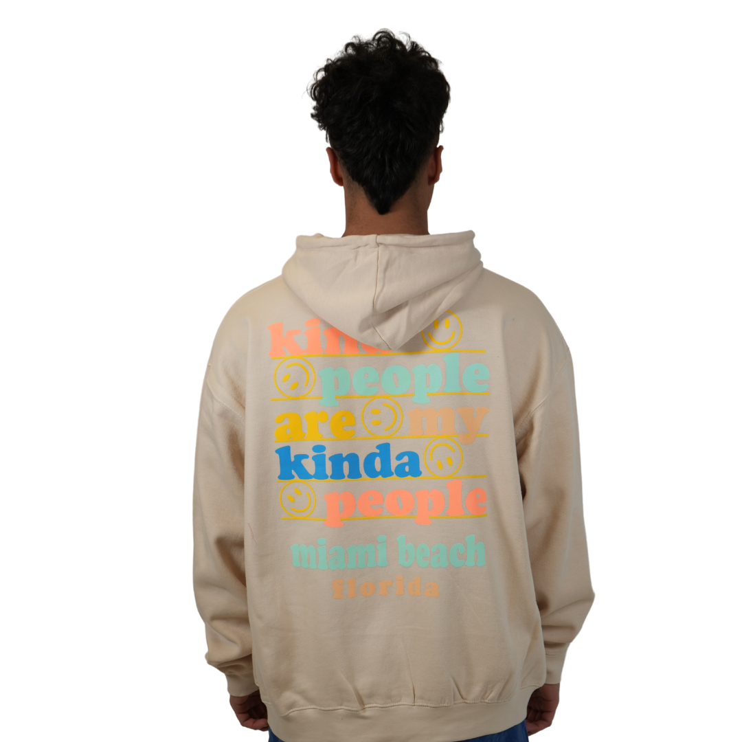 Miami Beach Kind People Hoodie Unisex Oyster Style 252