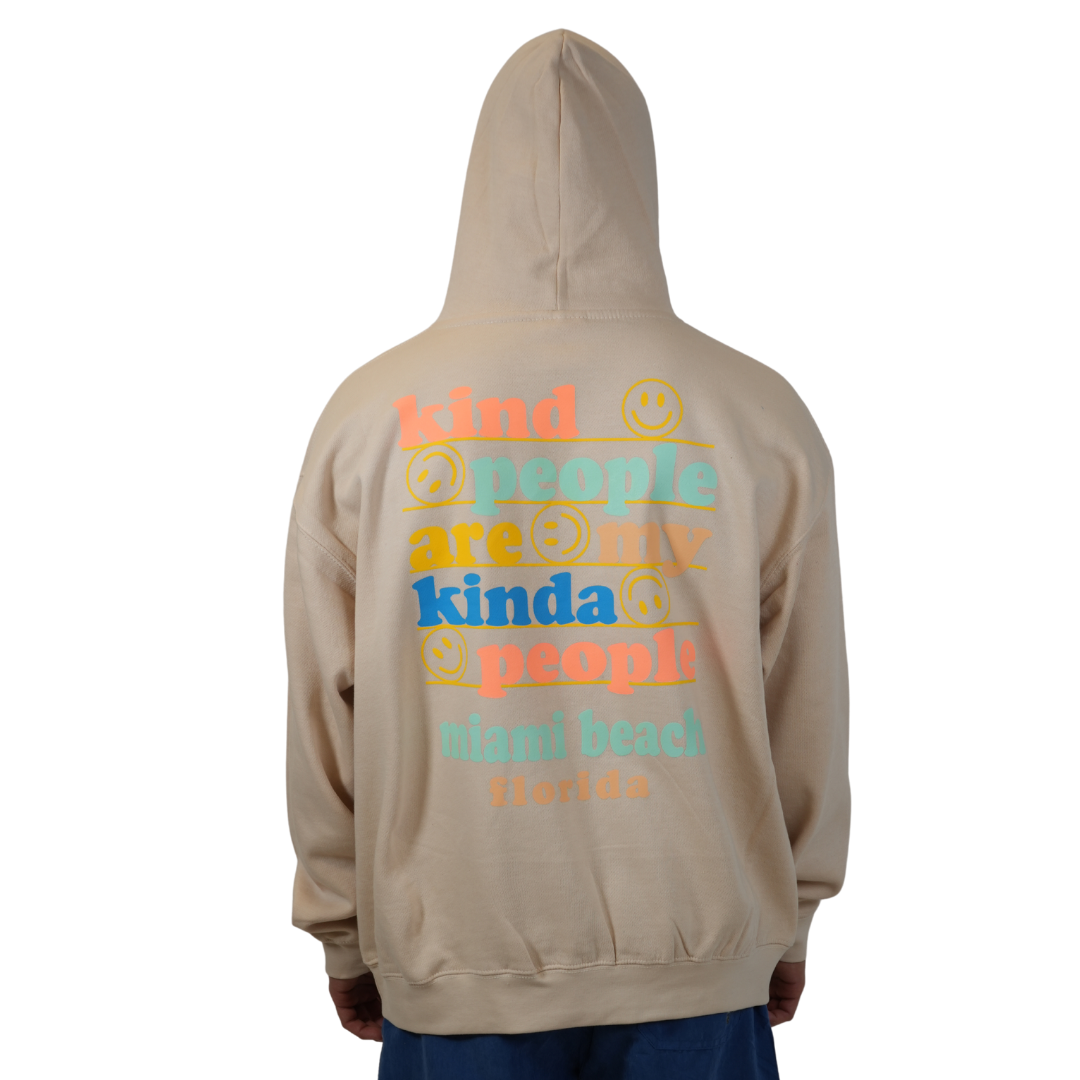 Miami Beach Kind People Hoodie Unisex Oyster Style 252