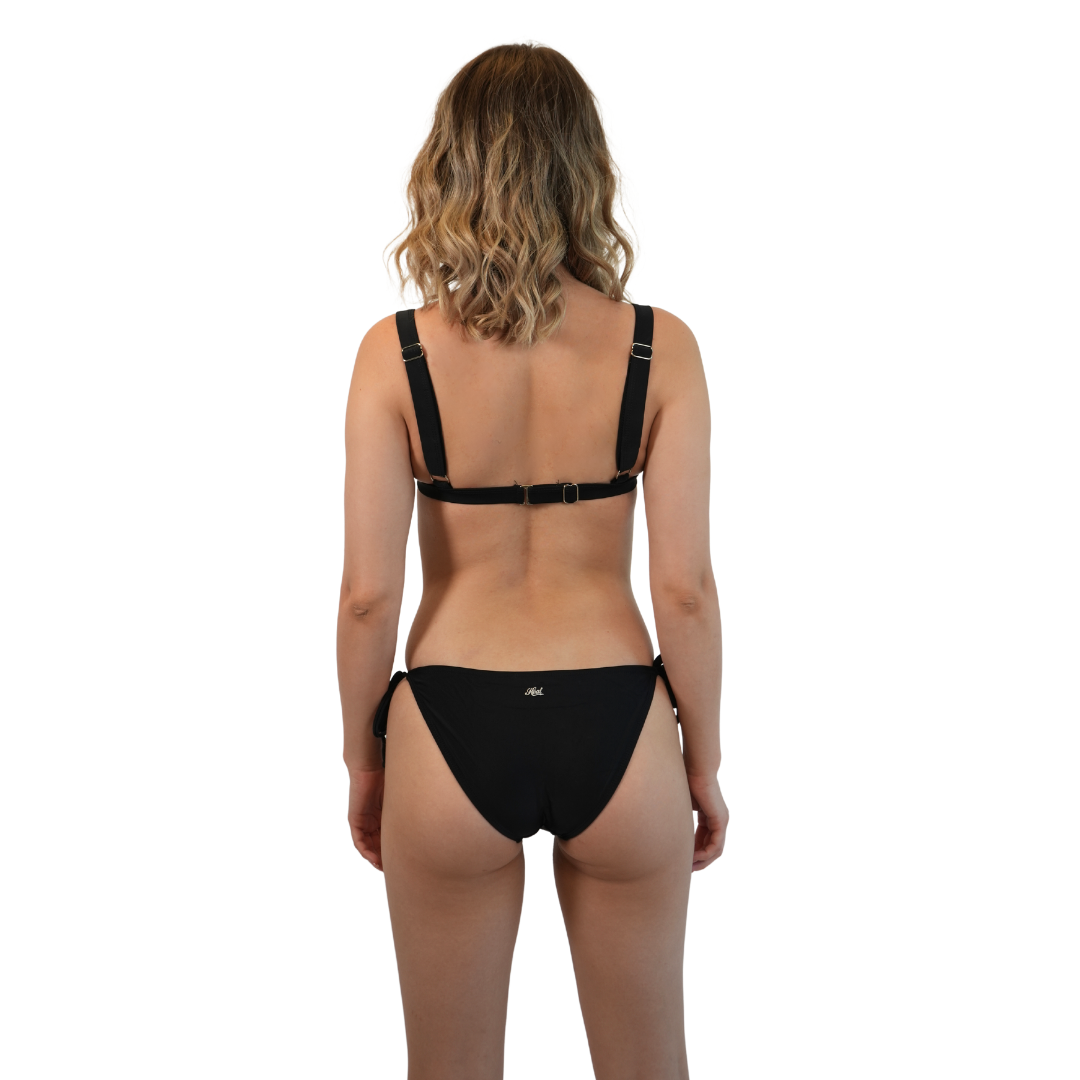Set of Triangle Top and Tie Side Bottom - Black Style 962-2790|962-6578 LADIES SWIMWEAR alvinsisland.com