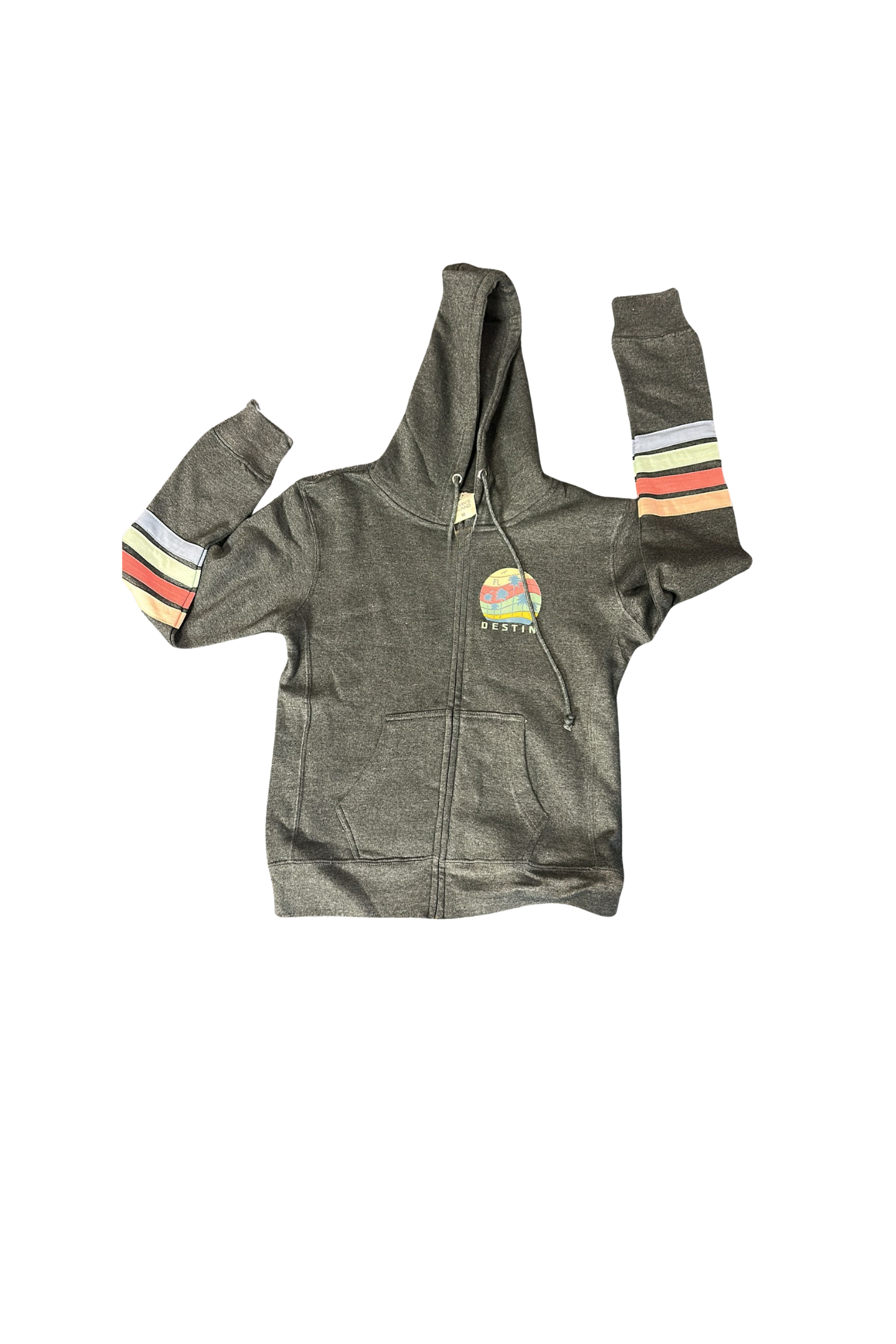 Destin Multi Stripes Zipper Hoodie
