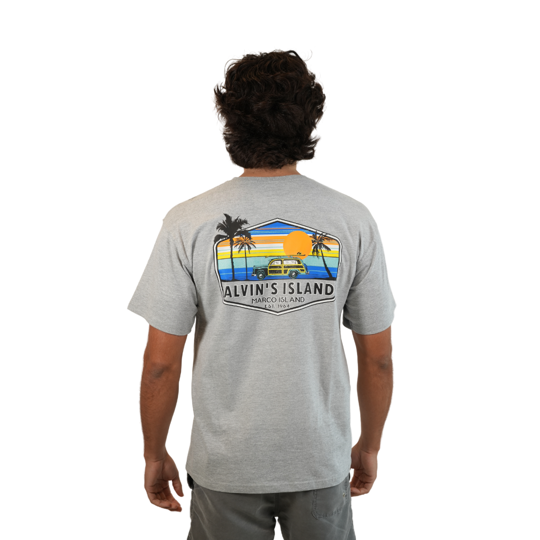 Marco Island Alvin's Island, Combed/Cotton Unisex Hea Grey T-Shirt Style Cc1000