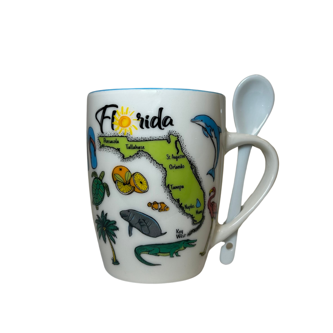 Marco Island Florida Map Mug With Spoon