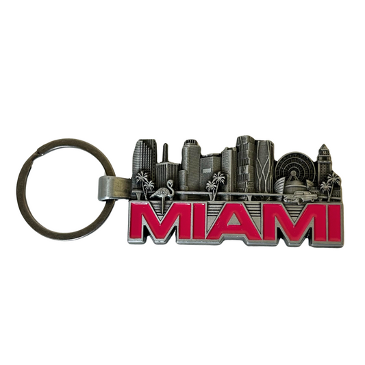Miami Pink Skyline 2.25" Keychain