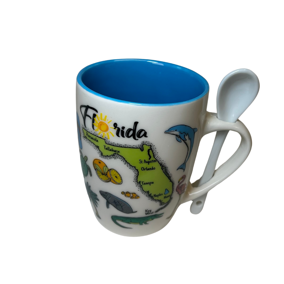 Marco Island Florida Map Mug With Spoon