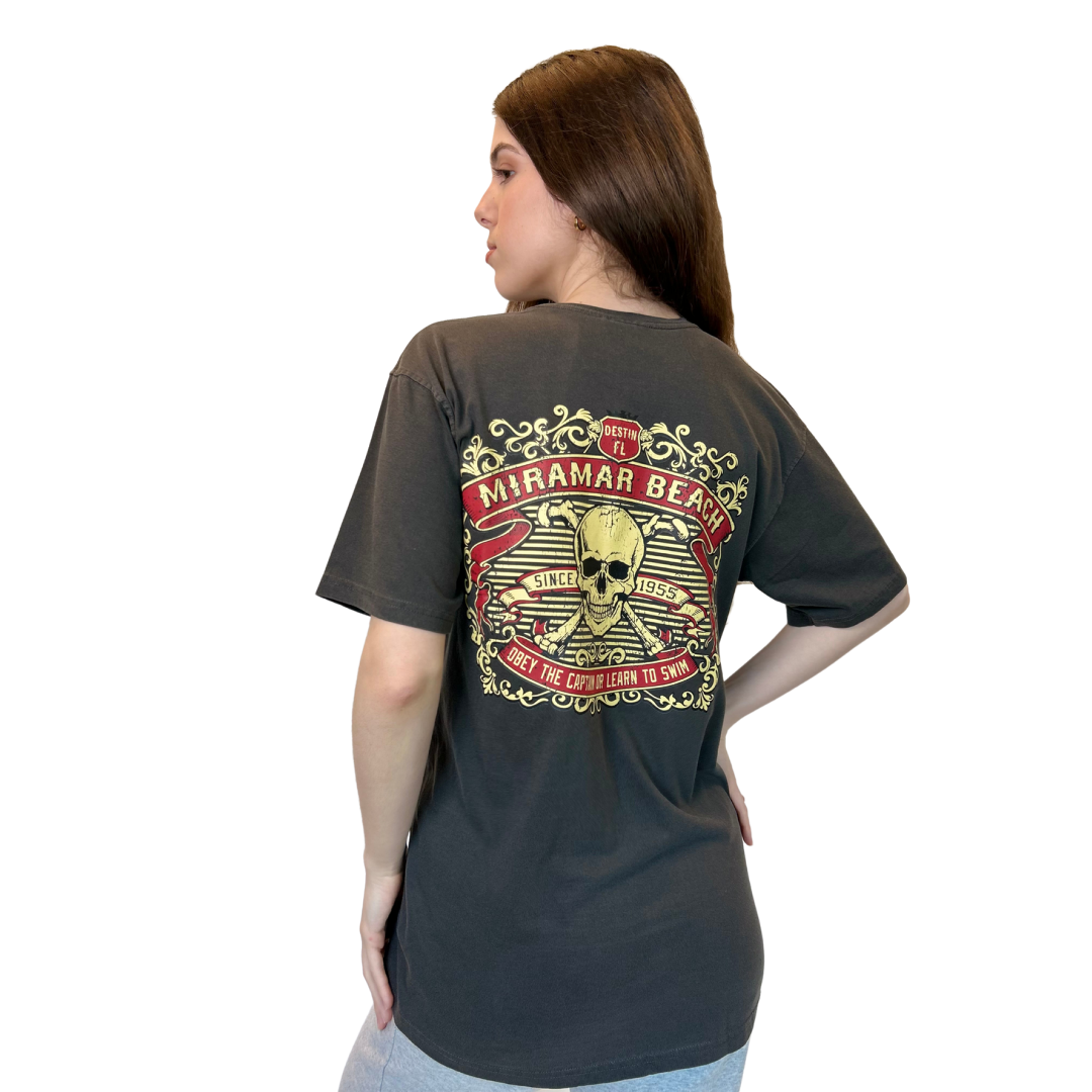 Miramar Beach Destin,Fl Pirate Design Style Gd001 T-SHIRT alvinsisland.com Charcoal S