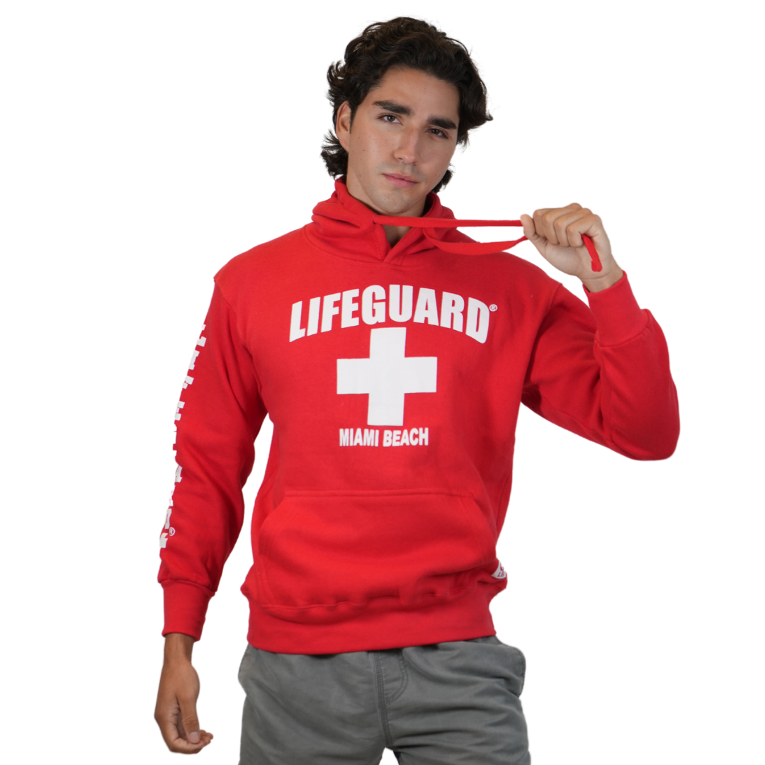 Miami Beach LifeGuard Hoodie Unisex Style LG-755 HOODIES alvinsisland.com LARGE RED