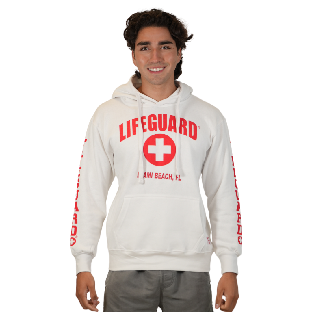 Miami Beach LifeGuard Hoodie Unisex Style LG-755 HOODIES alvinsisland.com SMALL WHITE