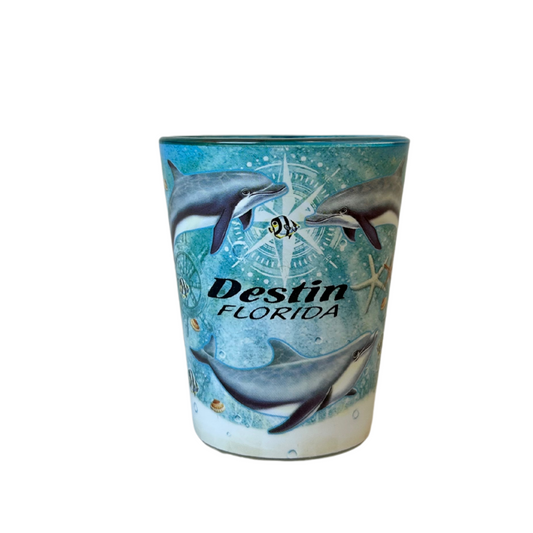 Destin Dolphins Design Shots Glass souvenirs alvinsisland.com