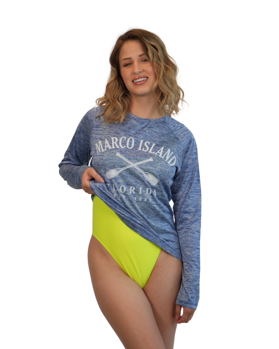 Marco Island, Fl Two Paddles Ladies Long Sleeve Dry Fit 30upf Sun Protection Style 15750 LONG SLEEVE TEE alvinsisland.com