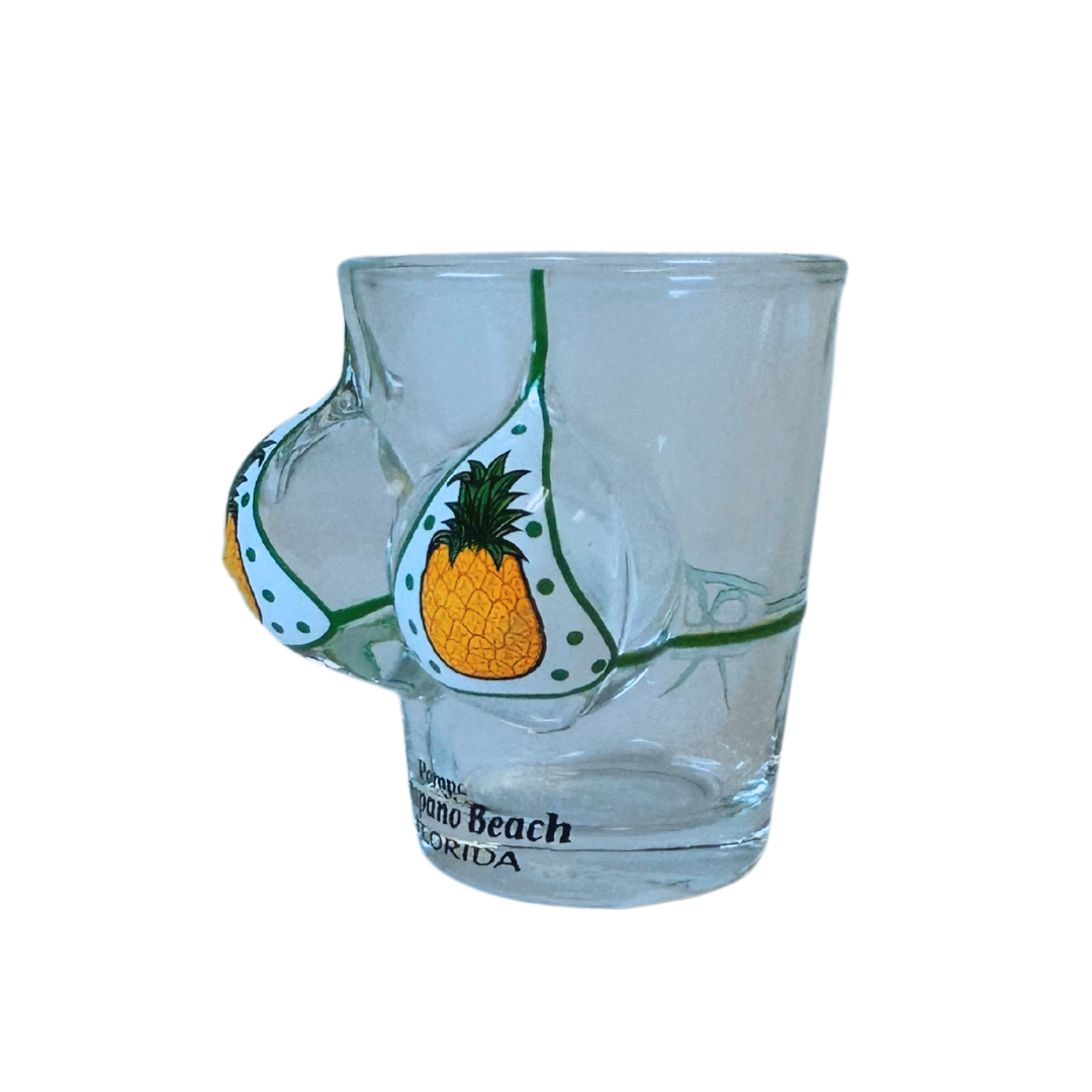 Pompano Beach, Fl Bikini Bust Flamingo 3d Shot Glass souvenirs alvinsisland.com