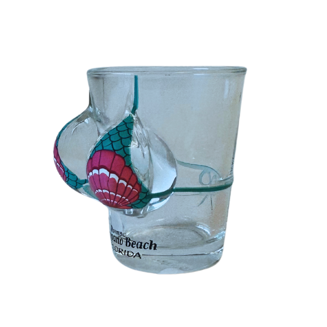Pompano Beach, Fl Bikini Bust Flamingo 3d Shot Glass souvenirs alvinsisland.com