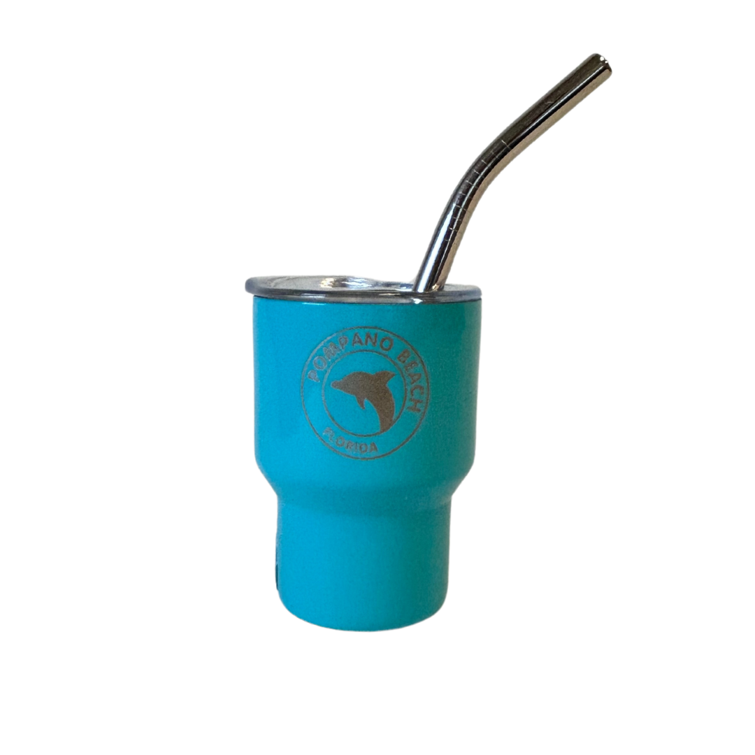 Pompano Beach, Fl Ss 3oz. Mini/Tumbler 5ast With Straw souvenirs alvinsisland.com