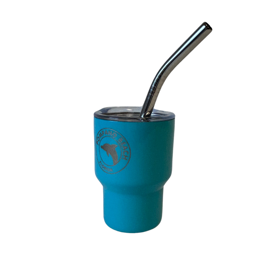 Pompano Beach, Fl Ss 3oz. Mini/Tumbler 5ast With Straw souvenirs alvinsisland.com