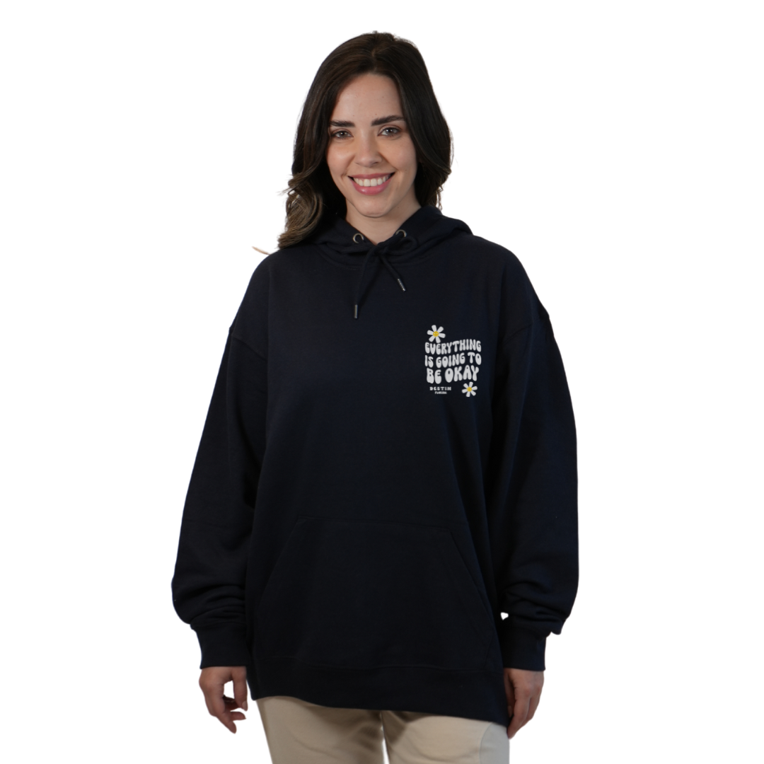 Destin Florida Pullover Hoodie Women with front "Everything is going to be Okay" design and the same back big design Styl 252