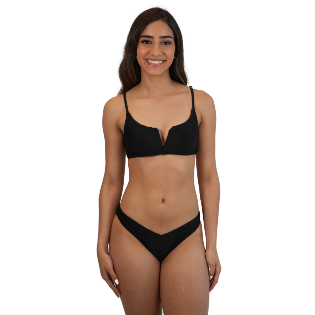 Set of V-Bottom and V Top Bralette Color Black LADIES SWIMWEAR alvinsisland.com S BLACK