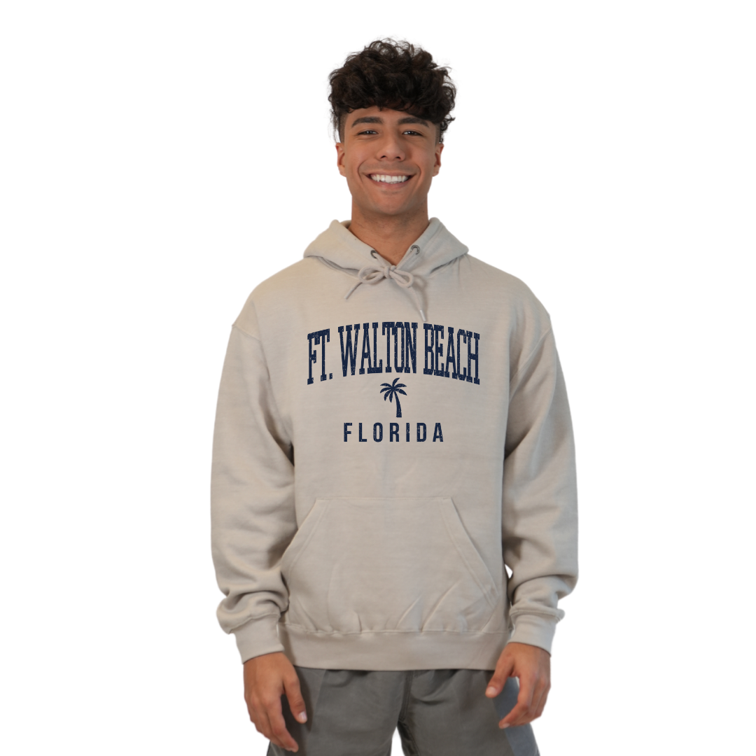 Ft. Walton Beach Pullover Hoodie Men with a City Name Blue design Style 252 HOODIES alvinsisland.com
