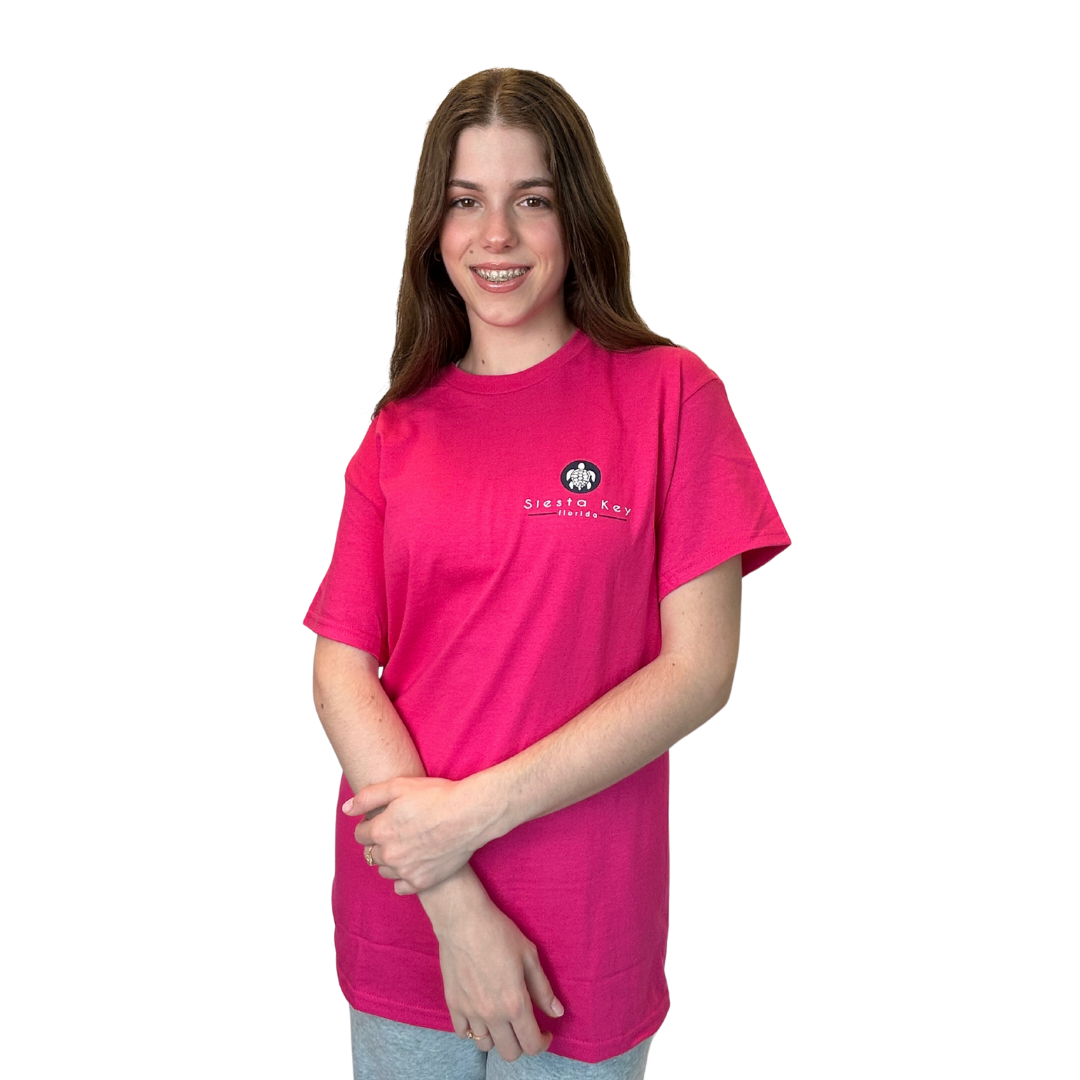 Siesta Key with front SeaTurtle's pocket design and back big SeaTurtle's Design T shirt T-SHIRT alvinsisland.com