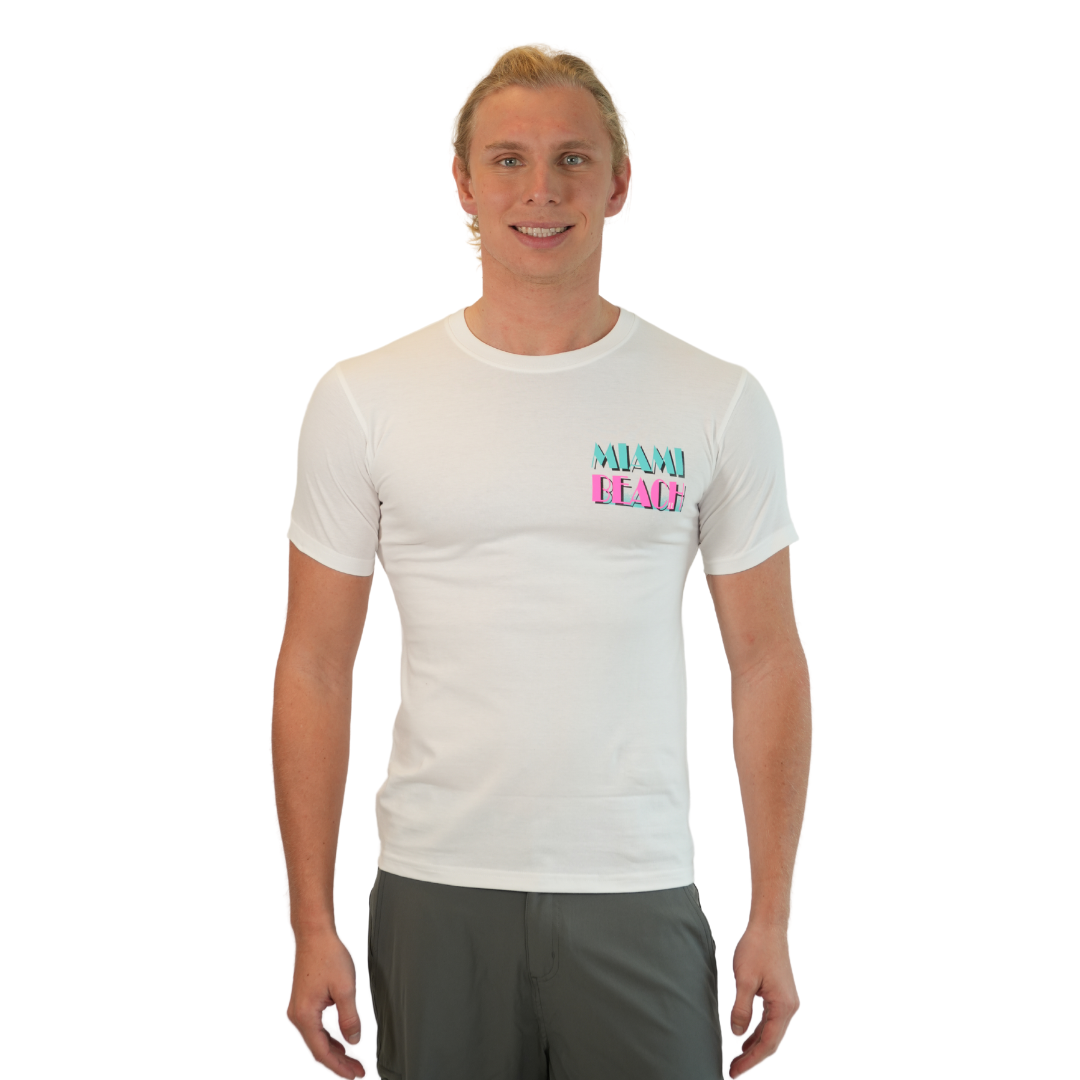 Miami Vice Combed/Cotton Unisex White T-Shirt Style Cc1000 T-SHIRT alvinsisland.com SMALL WHITE