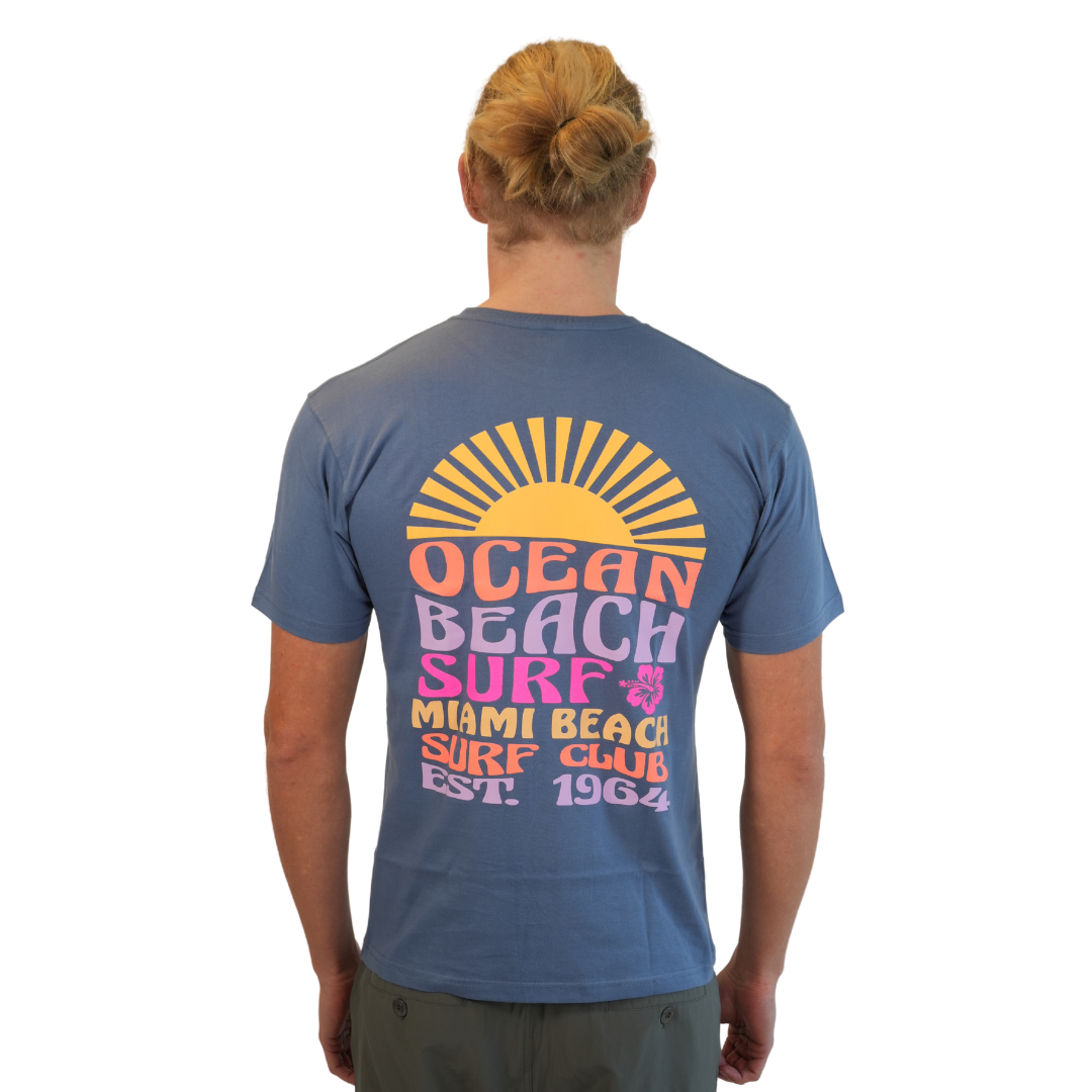 Miami Ocean Beach Combed/Cotton Unisex Blue Jean T-Shirt Style Cc1000