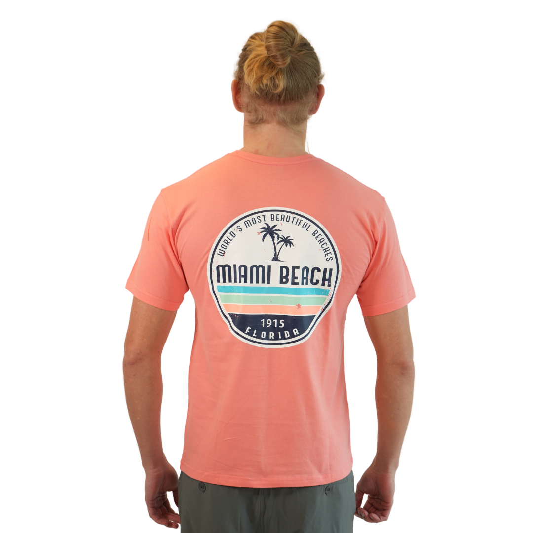 Miami World's Most Combed/Cotton Unisex Peach T-Shirt Style Cc1000