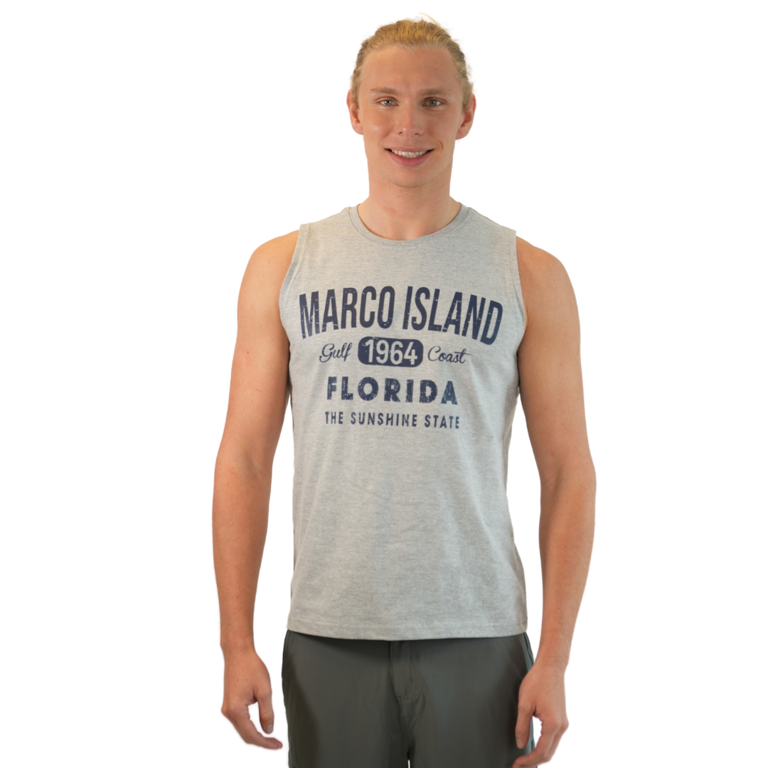 Marco Island Gulf Coast 1964 Combo/ Cotton Hea Grey Muscle Tee Style Cc400