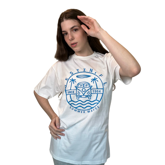 Destin, Fl Summer Waves Design Style CC1000 T-SHIRT alvinsisland.com White S