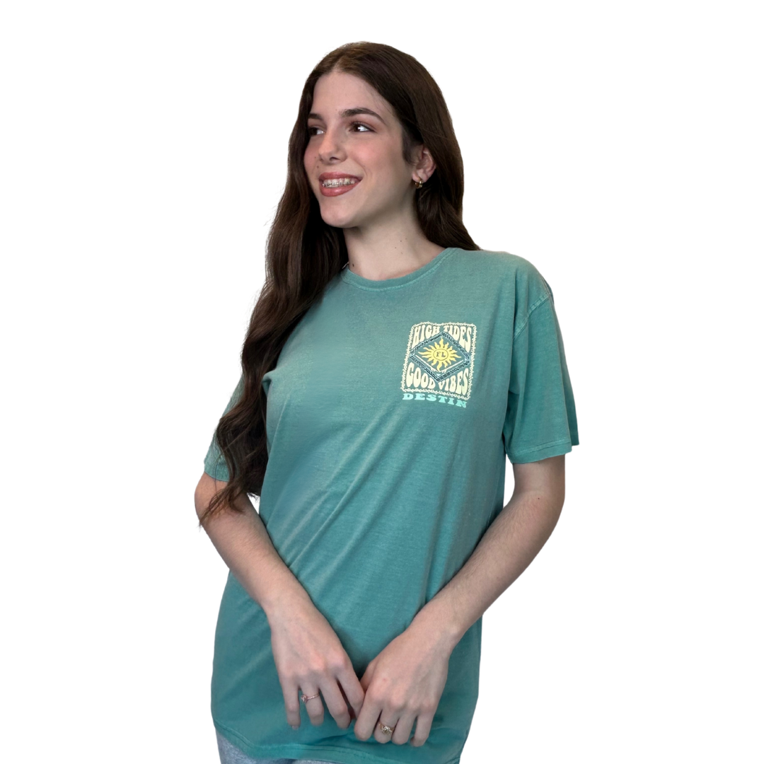 Destin Fl, High Tides Good Vibes Design T-Shirt Style Gd001