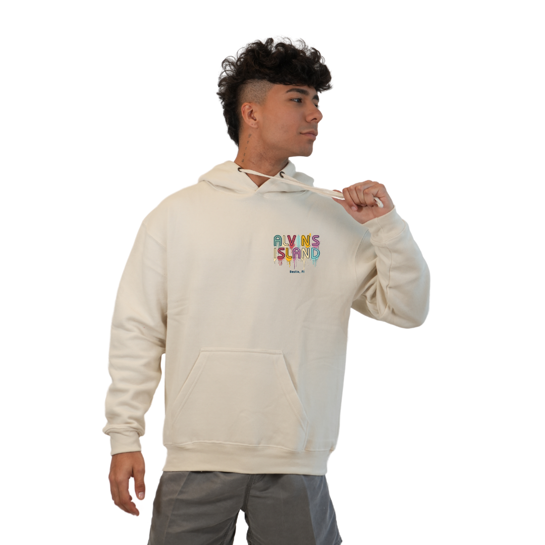 Destin Florida Pullover Hoodie Men with a Alvin's island Drip Painting Design Style 252