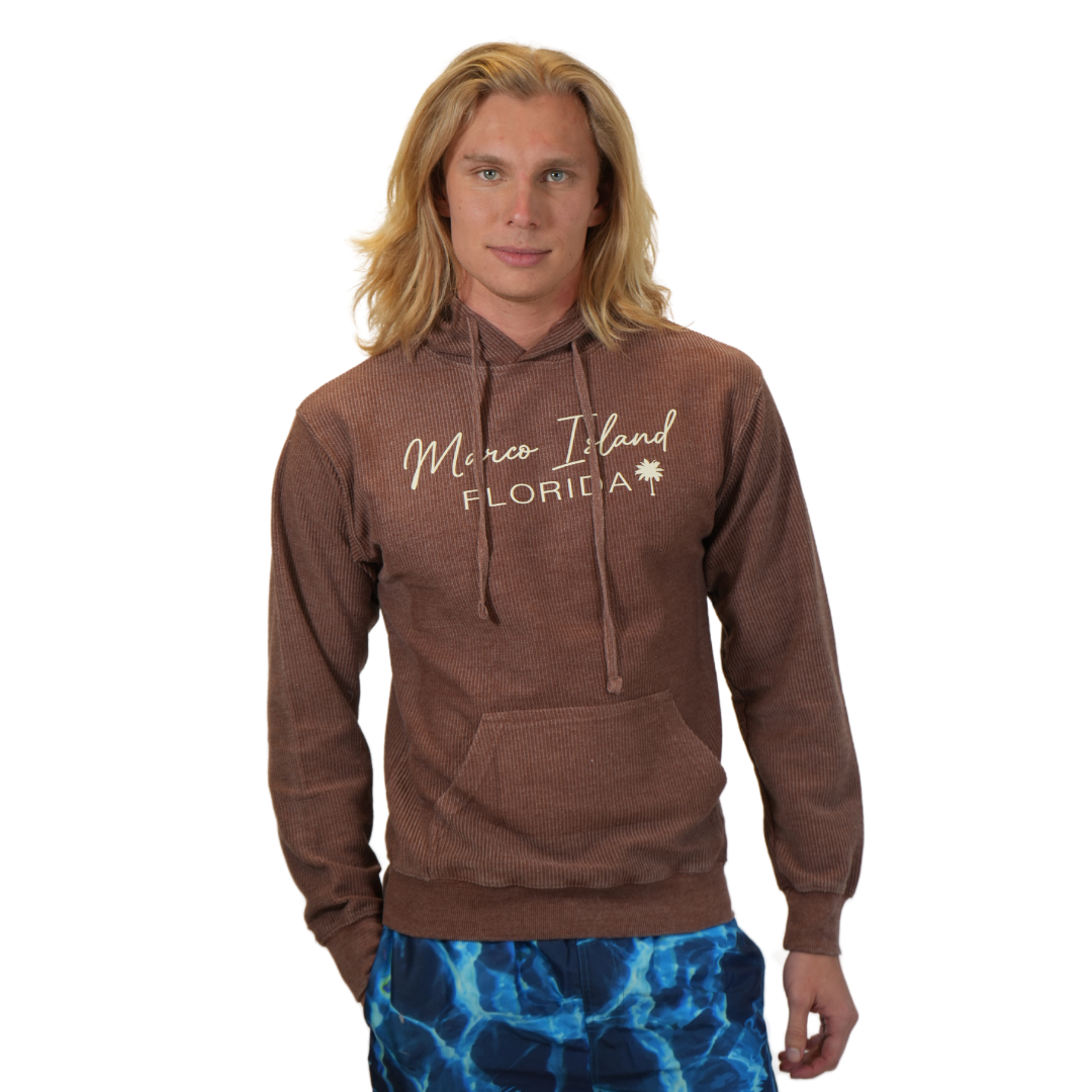 Marco Island Palm Tree Tort Shell Ribbed Pullover Hoodie Unisex Style A400 HOODIES alvinsisland.com SMALL TORT SHELL