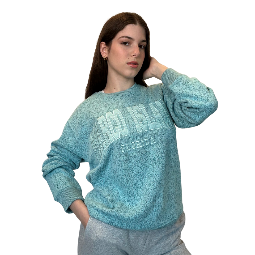 Marco Island Fl. Nantucket Crewneck W/ City Name Applique Style Ap267
