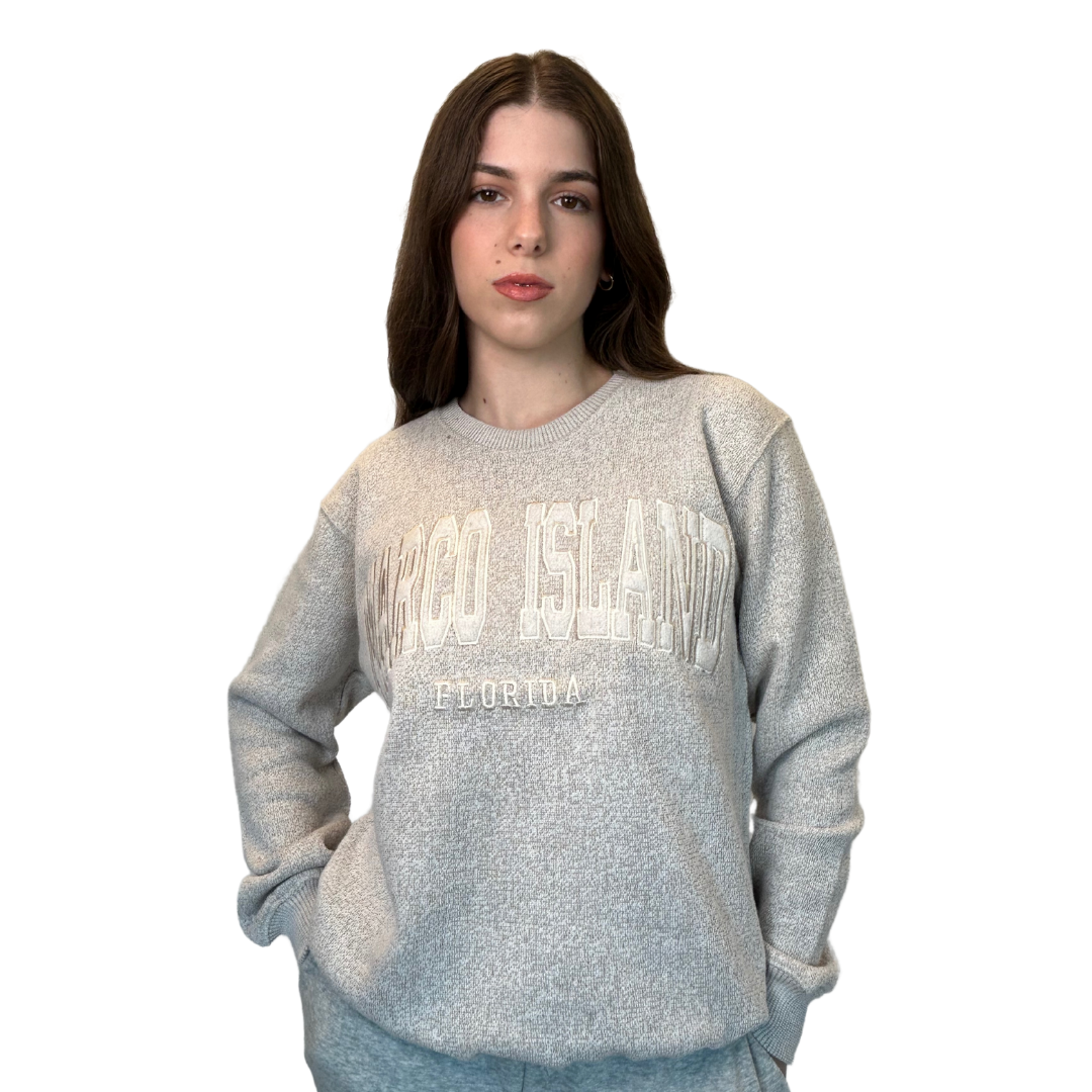 Marco Island Fl. Nantucket Crewneck W/ City Name Applique Style Ap267