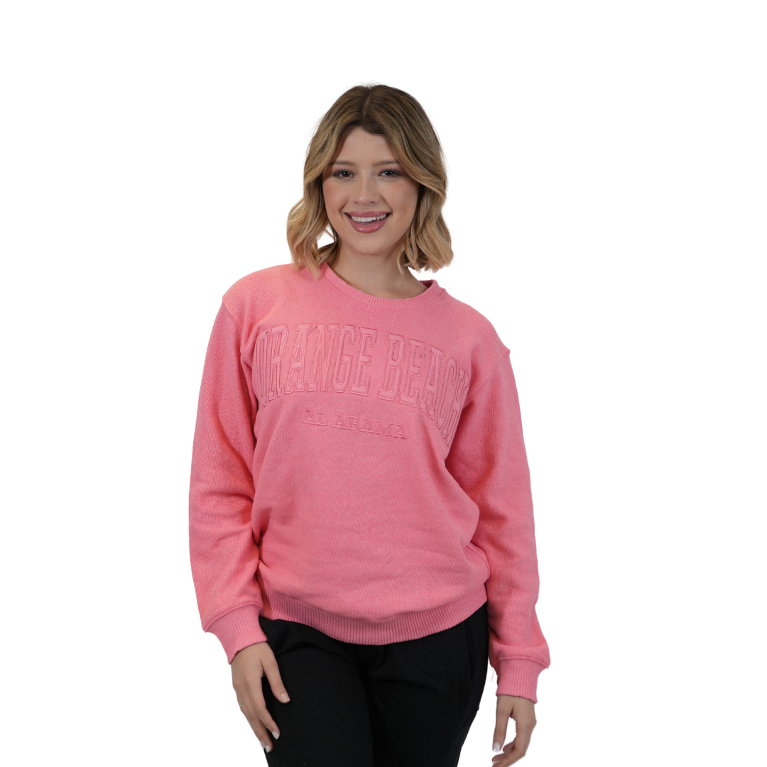 Orange beach Al, Nantucket Crewneck W/ City Name Applique Style Ap267