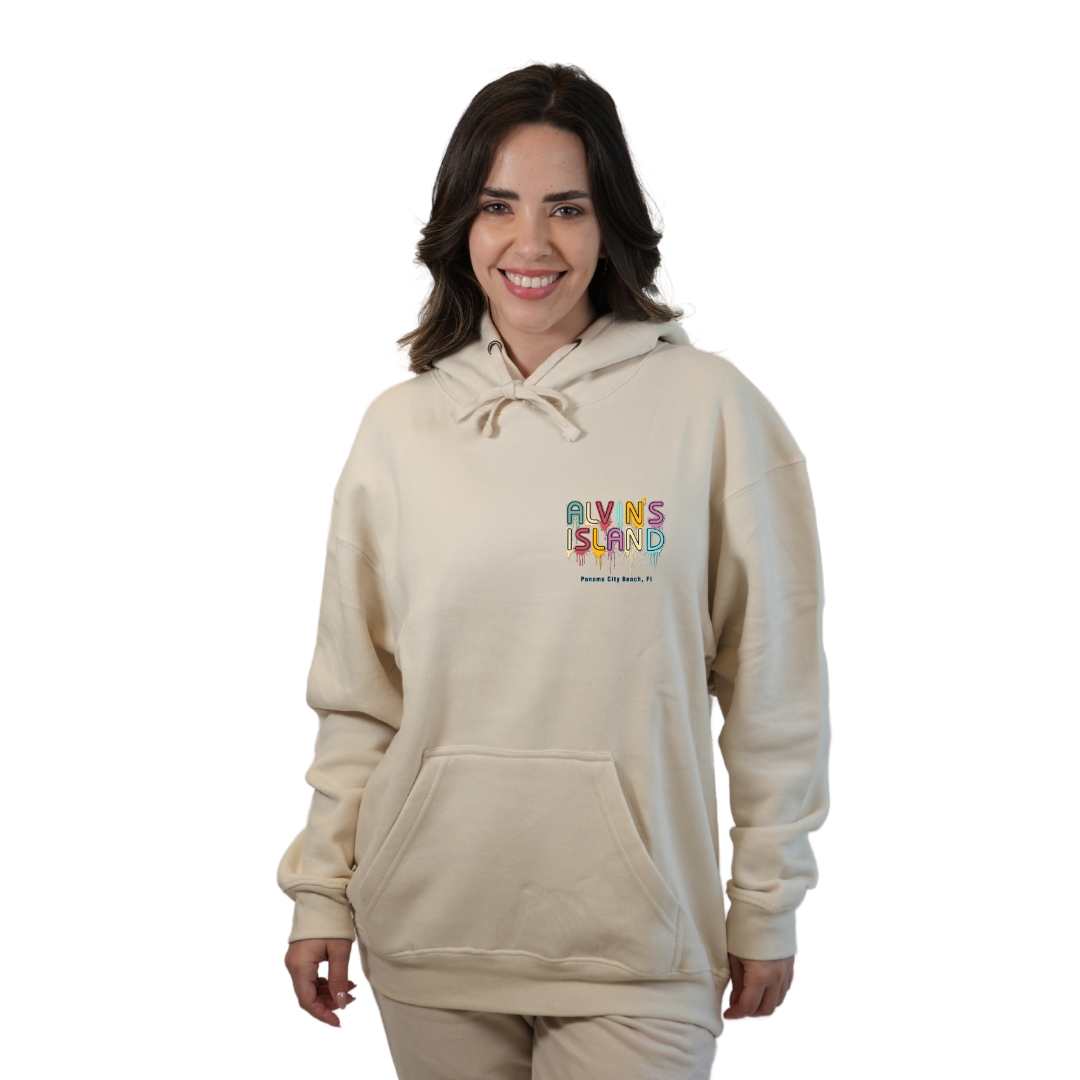 Panama City Florida Pullover Hoodie Women with Alvin's Island Drip Panting front and back Design Style 252 HOODIES alvinsisland.com