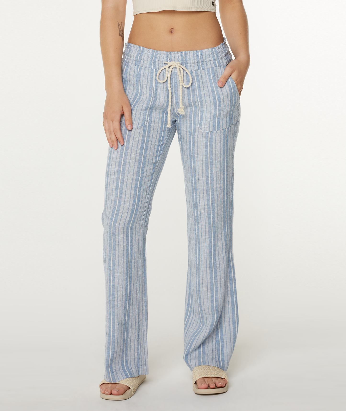 Roxy Oceanside Striped Pant Pants Roxy Riviera Indigo Lisbon Stripe XS