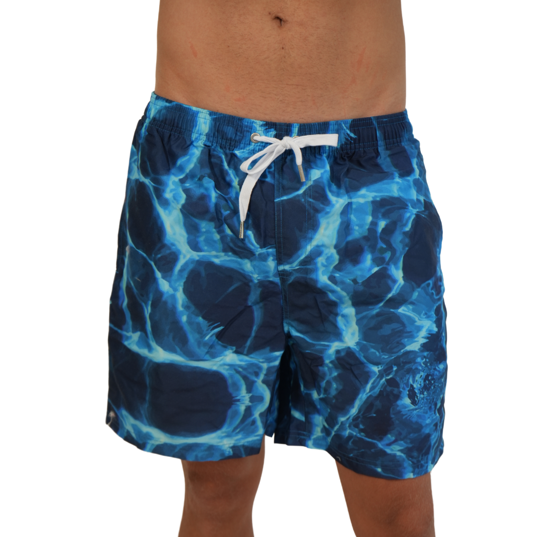 Mens Swim Trunks Ocean Style Sm-001 SHORT alvinsisland.com SMALL BLUE