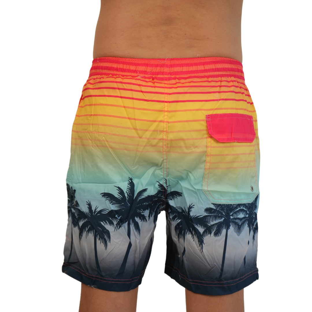Mens Swim Trunks Stripes Palm Trees Style Sm-006 SHORT alvinsisland.com