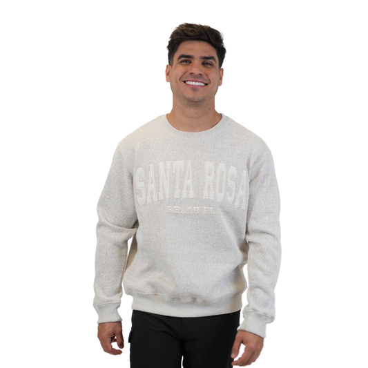Santa Rosa Beach Fl, Nantucket Crewneck W/ City Name Applique Style Ap267 Sweater alvinsisland.com L.Brown S