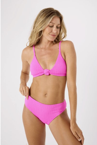 Roxy Womens Bikini Top Haliewa Knot Bralette Womens Bikini Tops Roxy XS BRIGHT PINK (BHP)